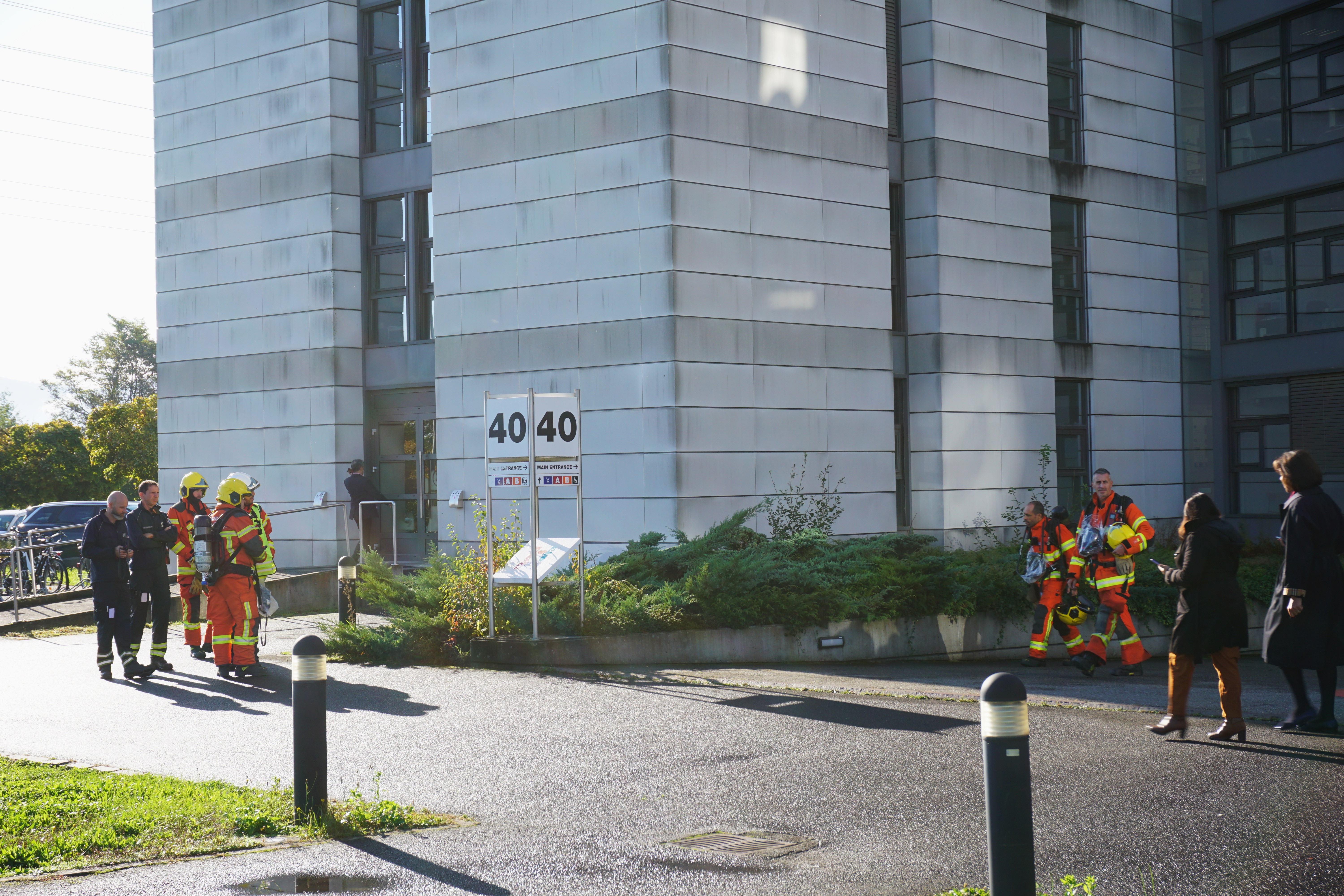 The firefighters return from their survery.