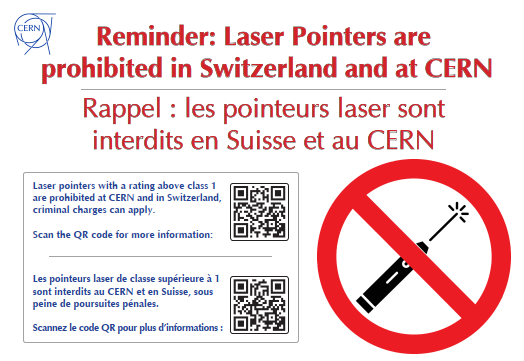 Simple prohibition poster for laser pointers above class 1