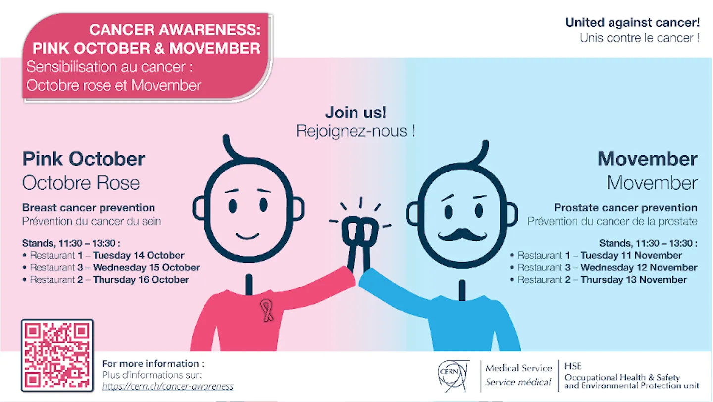 Octobre rose et Movember au CERN : prenez soin de votre santé